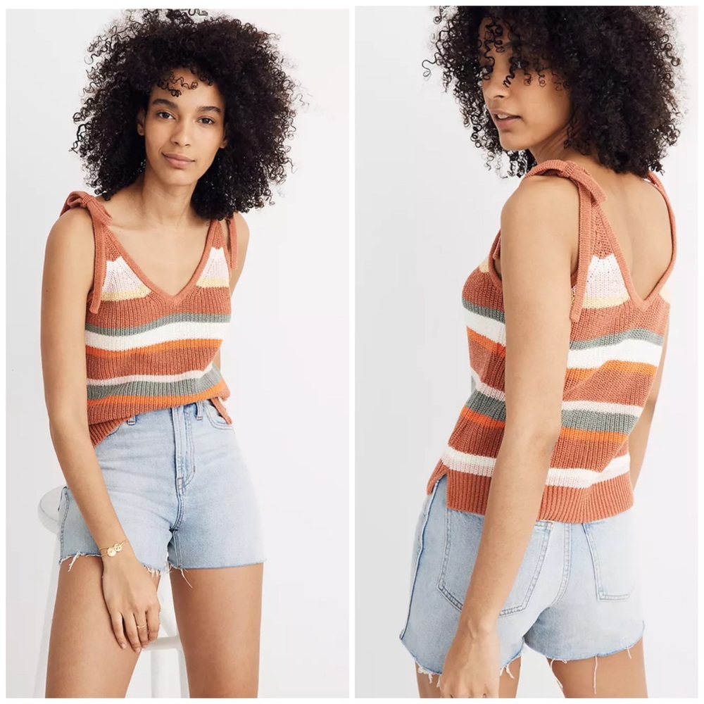 Madewell Striped Grandfield Tie-Strap Tank Small